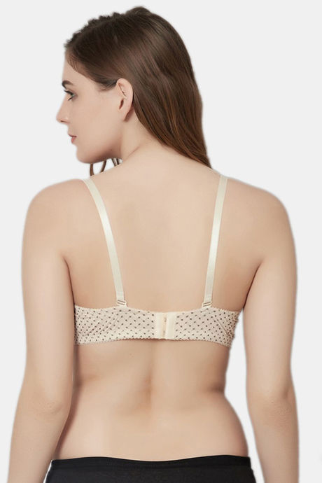 PrettyCat Padded Wired Demi Coverage T-Shirt Bra - Beige — image 2