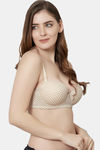 PrettyCat Padded Wired Demi Coverage T-Shirt Bra - Beige — thumbnail 4