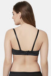 PrettyCat Padded Wired Demi Coverage T-Shirt Bra - Black — thumbnail 2