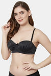 PrettyCat Padded Wired Demi Coverage T-Shirt Bra - Black — thumbnail 3