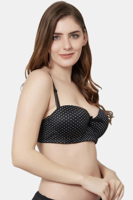 PrettyCat Padded Wired Demi Coverage T-Shirt Bra - Black — image 4