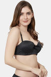 PrettyCat Padded Wired Demi Coverage T-Shirt Bra - Black — thumbnail 4