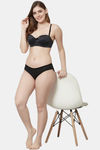 PrettyCat Padded Wired Demi Coverage T-Shirt Bra - Black — thumbnail 5