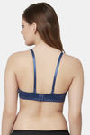 PrettyCat Padded Wired Demi Coverage T-Shirt Bra - Blue — thumbnail 2