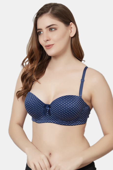 PrettyCat Padded Wired Demi Coverage T-Shirt Bra - Blue — image 3