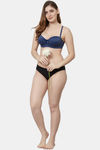PrettyCat Padded Wired Demi Coverage T-Shirt Bra - Blue — thumbnail 5