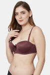 PrettyCat Padded Wired Demi Coverage T-Shirt Bra - Brown — thumbnail 3
