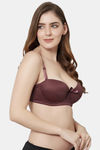 PrettyCat Padded Wired Demi Coverage T-Shirt Bra - Brown — thumbnail 4