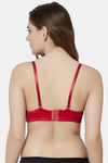 PrettyCat Padded Wired Demi Coverage T-Shirt Bra - Red — thumbnail 2