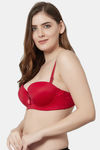 PrettyCat Padded Wired Demi Coverage T-Shirt Bra - Red — thumbnail 3