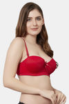 PrettyCat Padded Wired Demi Coverage T-Shirt Bra - Red — thumbnail 4