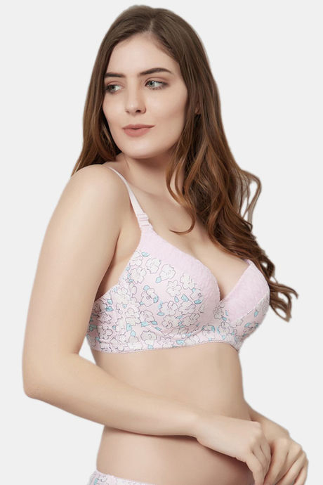 PrettyCat Padded Wired Medium Coverage T-Shirt Bra - Pink — image 4