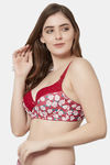 PrettyCat Padded Wired Medium Coverage T-Shirt Bra - Red — thumbnail 3
