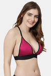 PrettyCat Padded Non-Wired Demi Coverage Pretty Back Bra - Pink — thumbnail 4