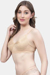 PrettyCat Padded Non Wired Medium Coverage T-Shirt Bra - Beige2 — thumbnail 3