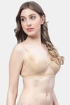 PrettyCat Padded Non Wired Medium Coverage T-Shirt Bra - Beige2 — thumbnail 4