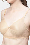 PrettyCat Padded Non Wired Medium Coverage T-Shirt Bra - Beige2 — thumbnail 6