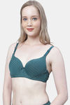 PrettyCat Padded Wired Full Coverage T-Shirt Bra - Green — thumbnail 3