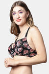 PrettyCat Padded Plunge Wired 3/4th Coverage T-Shirt Bra - Black — thumbnail 3