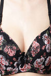 PrettyCat Padded Plunge Wired 3/4th Coverage T-Shirt Bra - Black — thumbnail 6