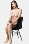 PrettyCat Padded Plunge Wired 3/4th Coverage T-Shirt Bra - Peach — thumbnail 5