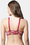 PrettyCat Padded Plunge Wired 3/4th Coverage T-Shirt Bra - Red — thumbnail 2