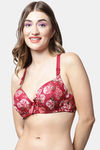 PrettyCat Padded Plunge Wired 3/4th Coverage T-Shirt Bra - Red — thumbnail 3