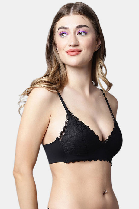 PrettyCat Padded Non Wired Medium Coverage Bralette - Black — image 4