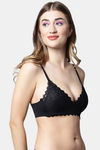 PrettyCat Padded Non Wired Medium Coverage Bralette - Black — thumbnail 4