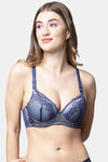 PrettyCat Padded Plunge Wired 3/4th Coverage T-Shirt Bra - Blue — thumbnail 1
