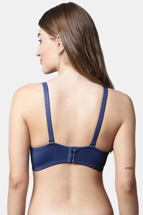 PrettyCat Padded Plunge Wired 3/4th Coverage T-Shirt Bra - Blue — image 2