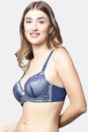 PrettyCat Padded Plunge Wired 3/4th Coverage T-Shirt Bra - Blue — thumbnail 3