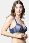 PrettyCat Padded Plunge Wired 3/4th Coverage T-Shirt Bra - Blue — thumbnail 4