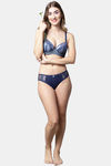 PrettyCat Padded Plunge Wired 3/4th Coverage T-Shirt Bra - Blue — thumbnail 5
