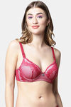 PrettyCat Padded Plunge Wired 3/4th Coverage T-Shirt Bra - Red — thumbnail 1