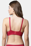 PrettyCat Padded Plunge Wired 3/4th Coverage T-Shirt Bra - Red — thumbnail 2