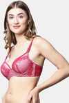 PrettyCat Padded Plunge Wired 3/4th Coverage T-Shirt Bra - Red — thumbnail 3