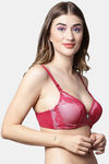 PrettyCat Padded Plunge Wired 3/4th Coverage T-Shirt Bra - Red — thumbnail 4