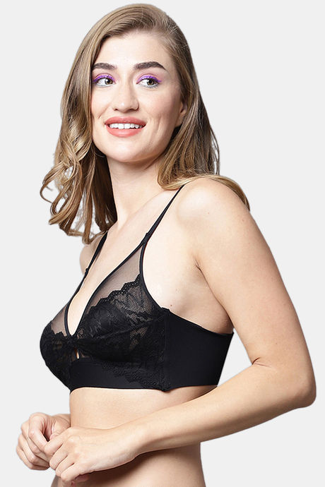 PrettyCat Padded Non Wired Medium Coverage Bralette - Black — image 3