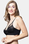 PrettyCat Padded Non Wired Medium Coverage Bralette - Black — thumbnail 3