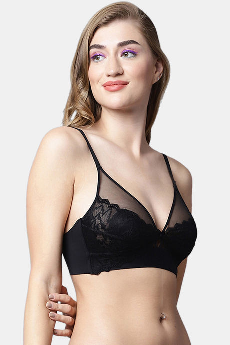 PrettyCat Padded Non Wired Medium Coverage Bralette - Black — image 4