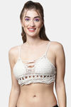 PrettyCat Padded Non Wired 3/4th Coverage Bralette - White — thumbnail 1