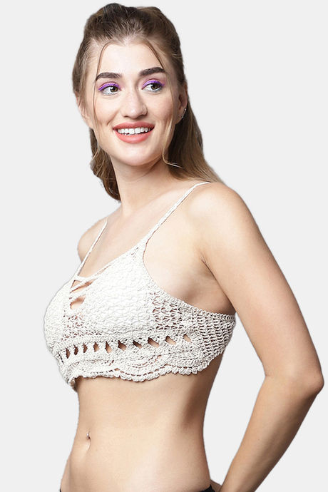 PrettyCat Padded Non Wired 3/4th Coverage Bralette - White — image 3