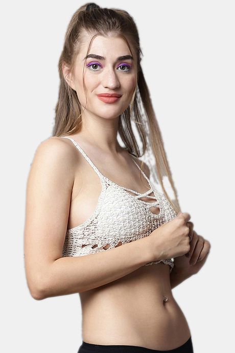 PrettyCat Padded Non Wired 3/4th Coverage Bralette - White — image 4