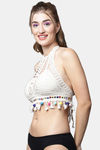 PrettyCat Padded Non Wired 3/4th Coverage Bralette - White — thumbnail 3