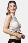 PrettyCat Padded Non Wired 3/4th Coverage Bralette - White — thumbnail 4