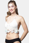 PrettyCat Padded Non Wired 3/4th Coverage Bralette - White — thumbnail 3