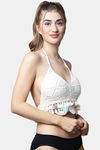 PrettyCat Padded Non Wired 3/4th Coverage Bralette - White — thumbnail 4
