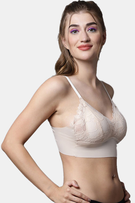 PrettyCat Padded Non Wired 3/4th Coverage Bralette - Beige — image 4