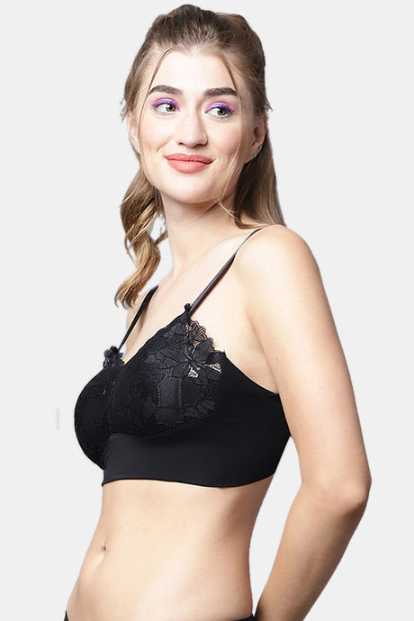 PrettyCat Padded Non Wired 3/4th Coverage Bralette - Black — image 3
